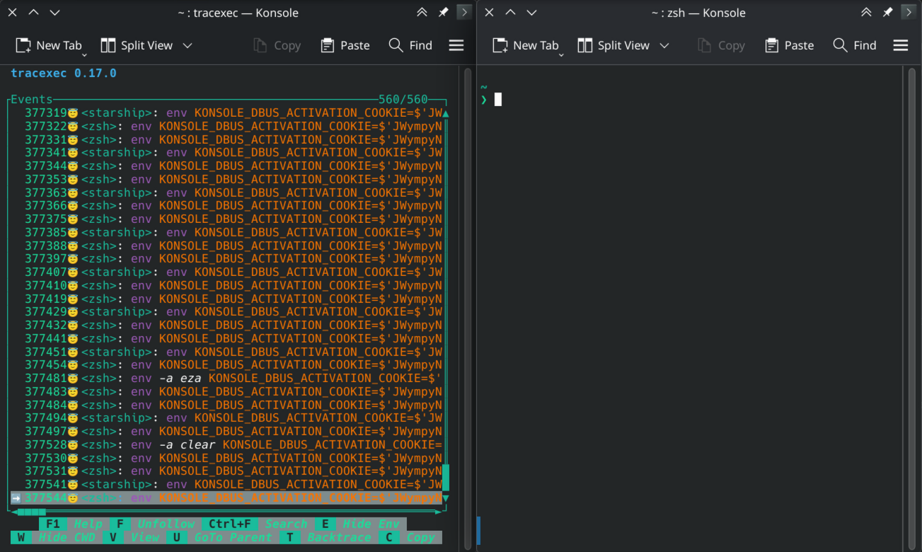 External konsole terminal